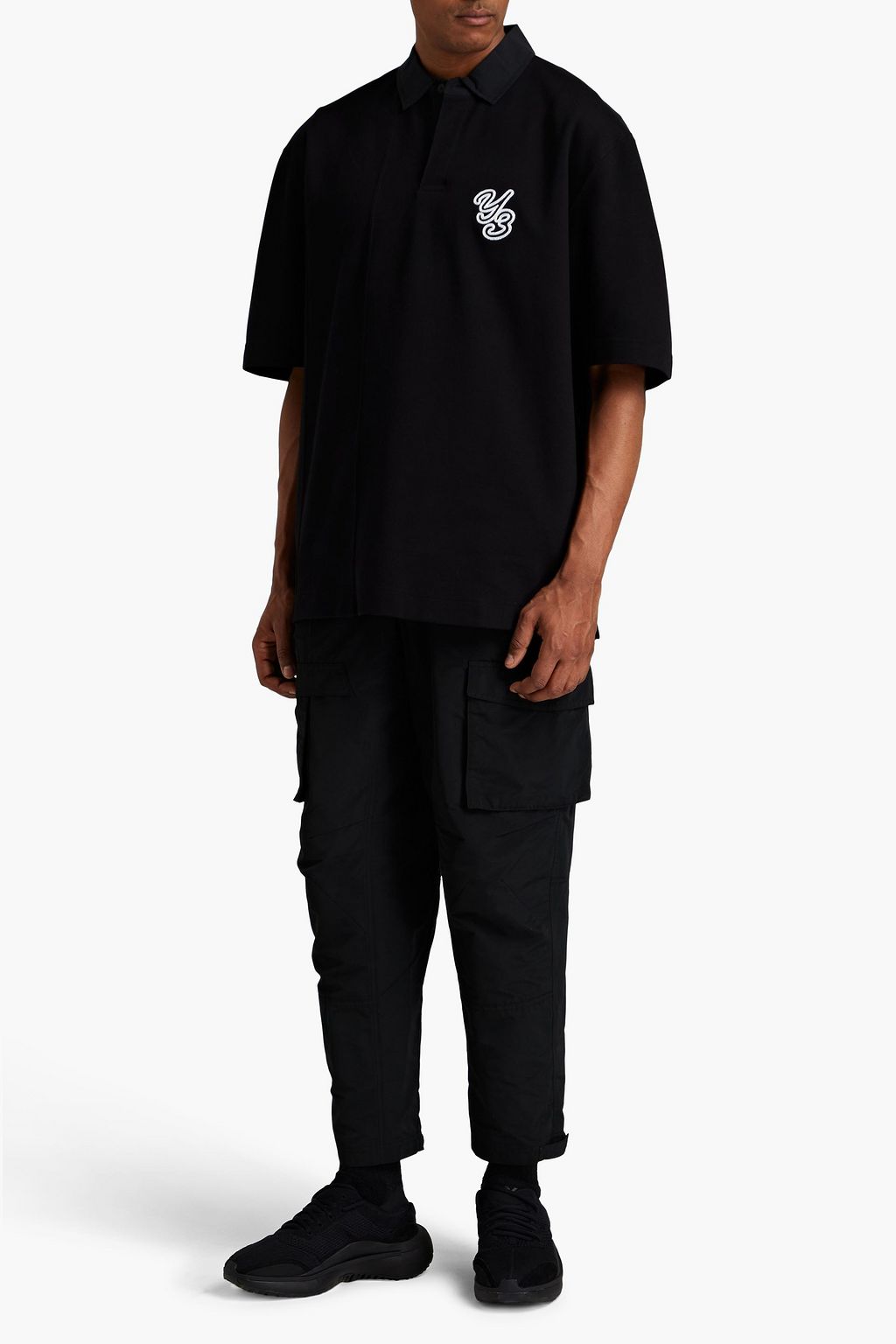 Y-3 Oversized embroidered cotton-piqué polo shirt