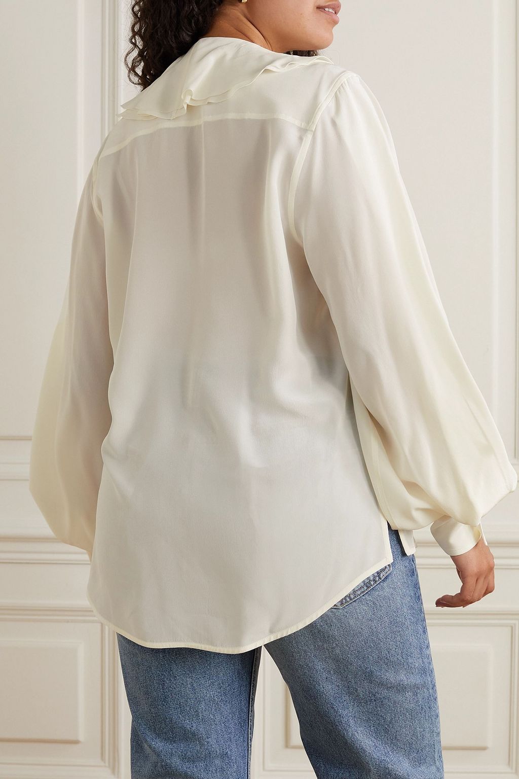 VICTORIA BECKHAM Ruffled silk crepe de chine blouse