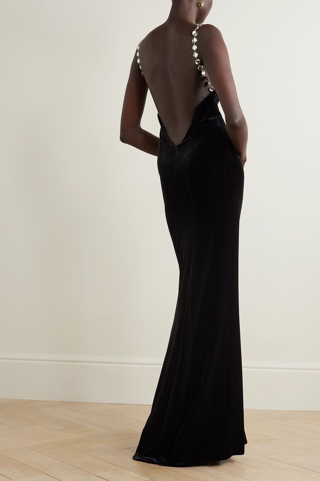 GALVAN  LONDON Avedon Globe crystal-embellished velvet gown