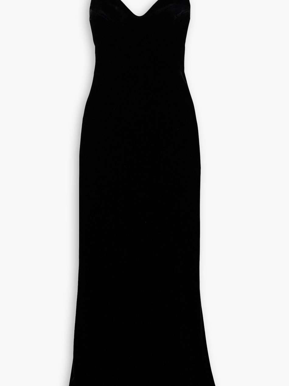 avedon globe crystal-embellished velvet gown