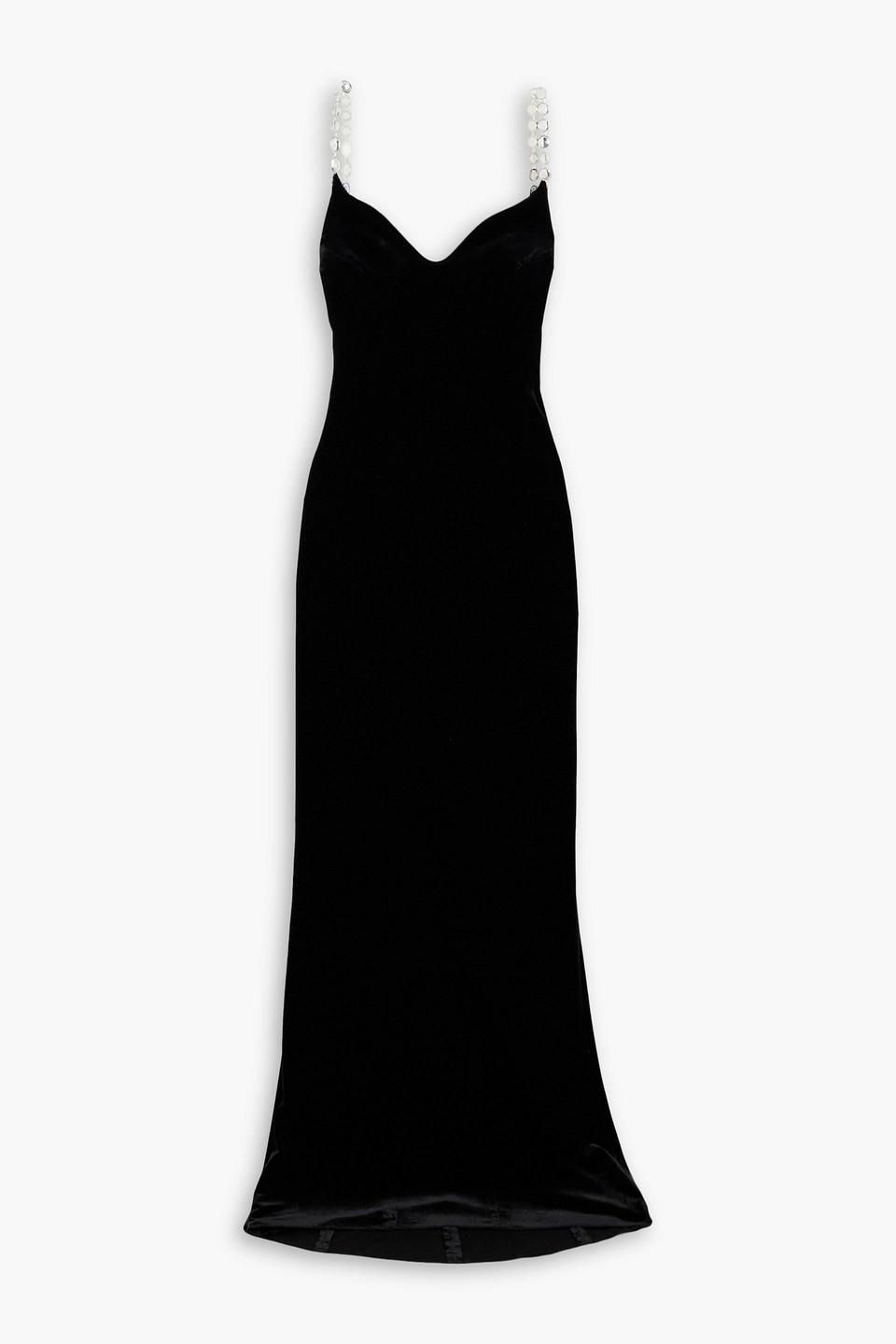 Galvan Avedon Globe Crystal-embellished Velvet Gown In Black