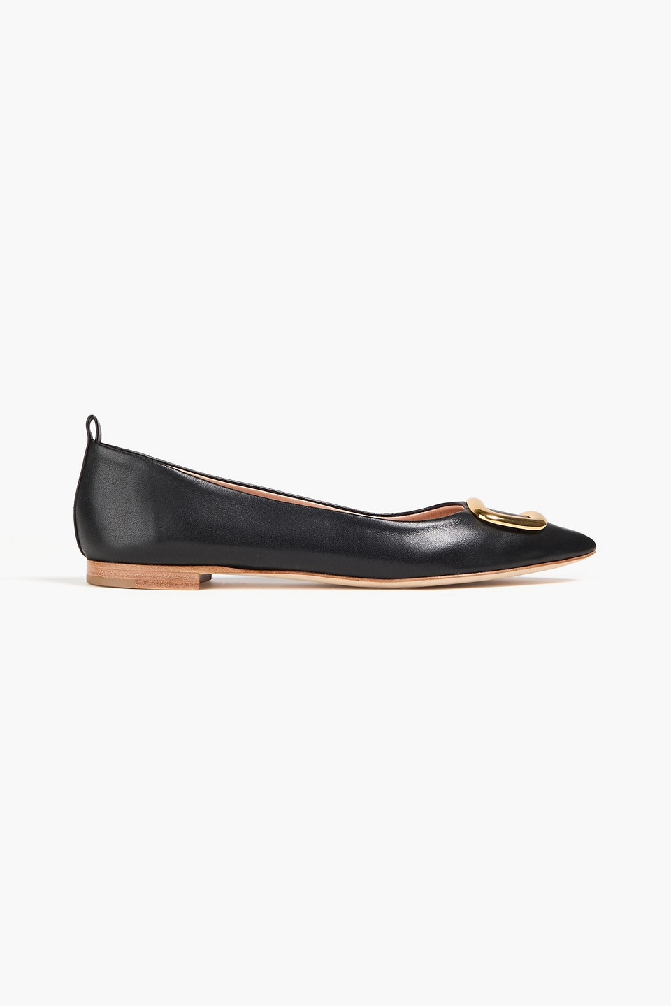 Rupert Sanderson - Claudette embellished leather point-toe flats - Black - EU 39