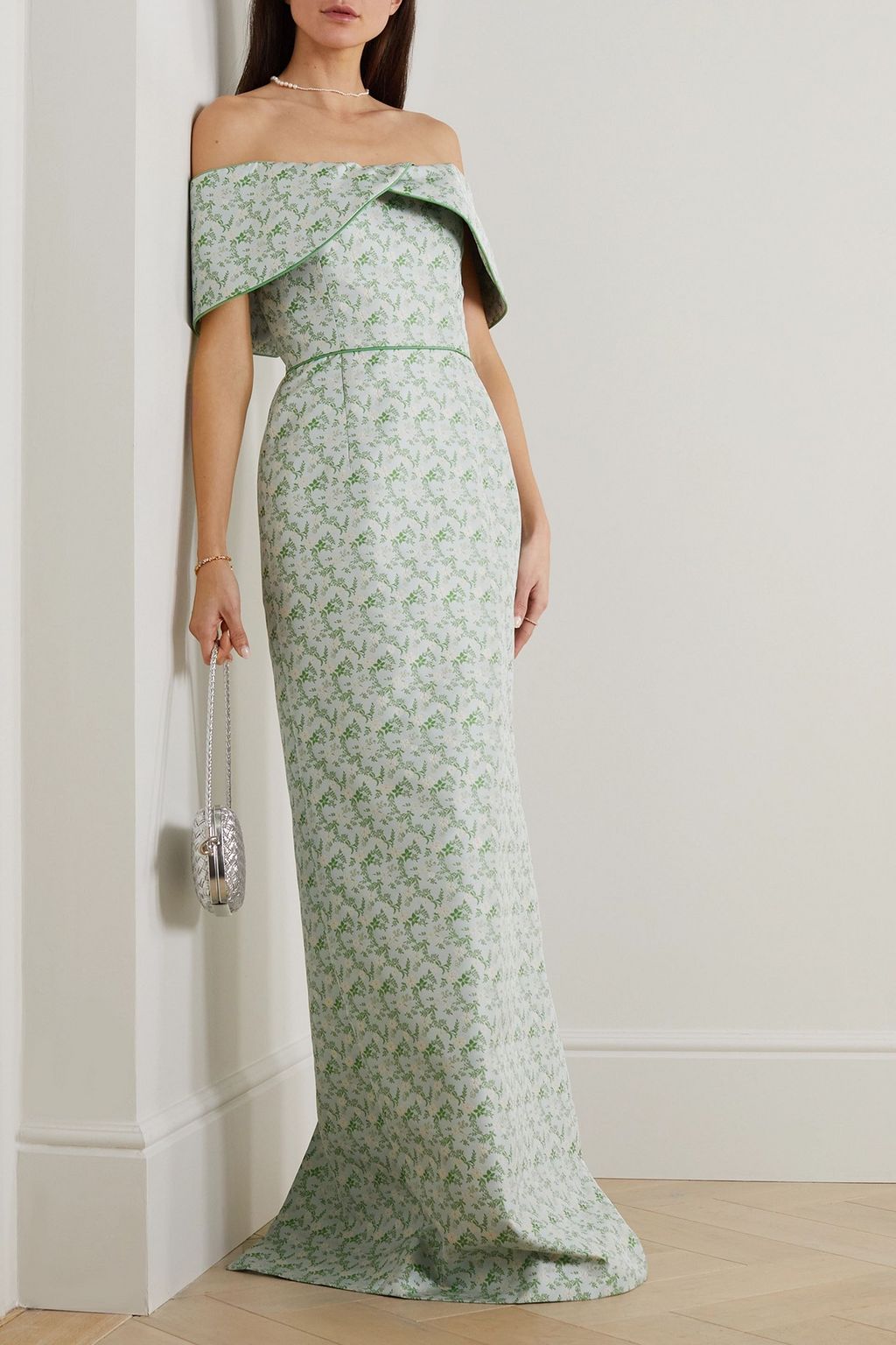 MARKARIAN Eveline off-the-shoulder floral-brocade gown