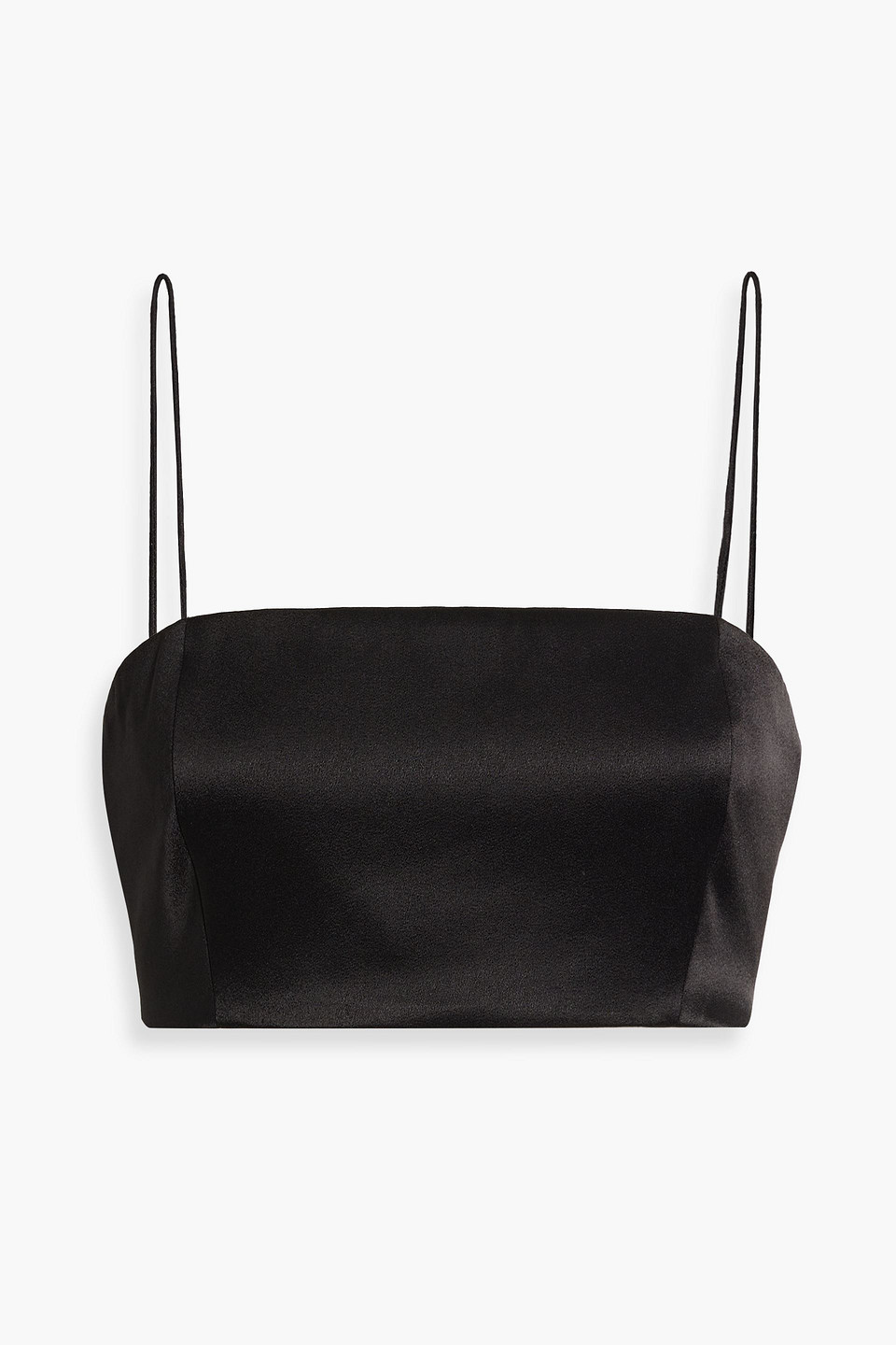 Alice And Olivia Satin-crepe Bra Top In Black