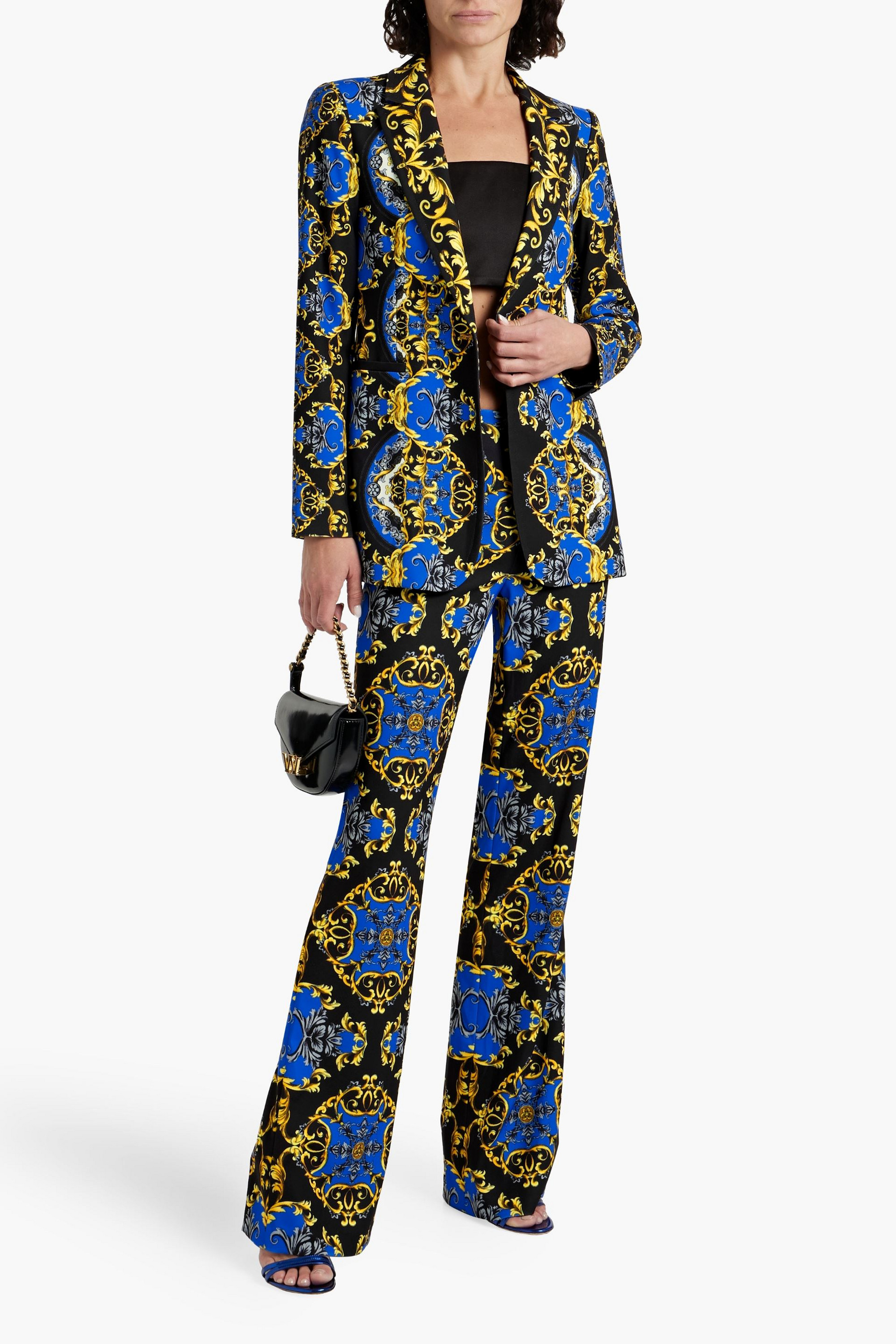 alice + olivia Brean printed crepe blazer
