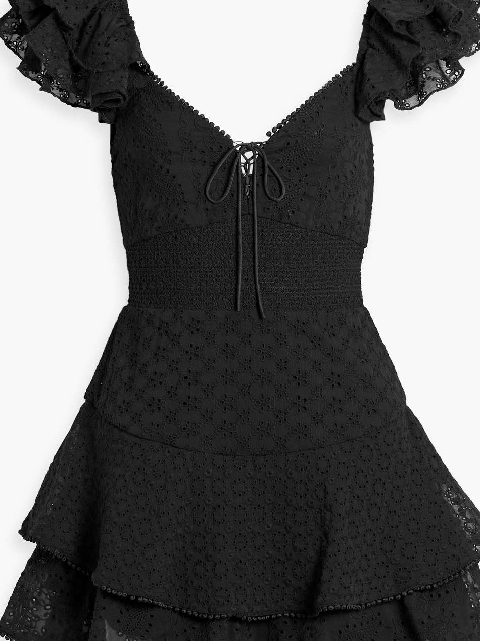 hartford skirt-effect ruffled broderie anglaise playsuit