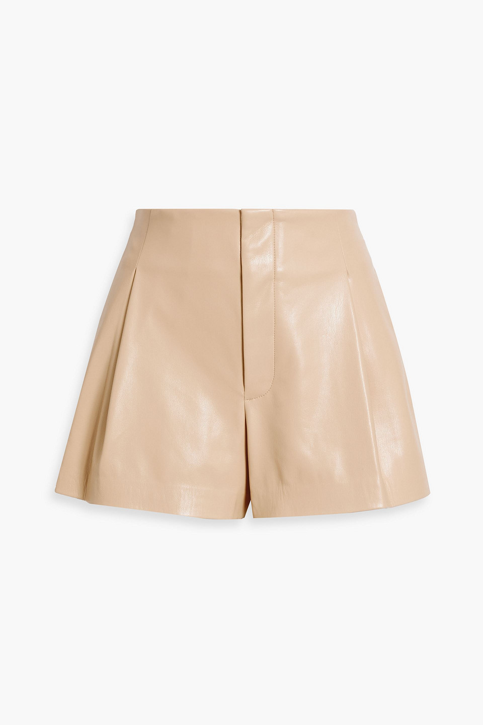 Alice And Olivia Steffie Faux Leather Shorts In Neutral
