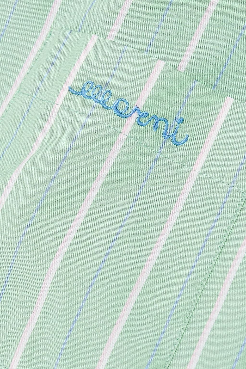 MARNI Embroidered striped cotton-poplin shirt