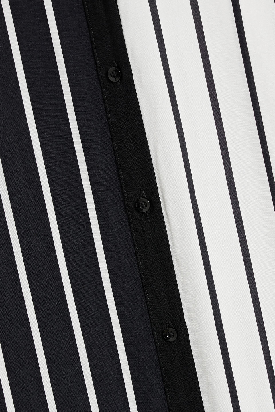 Shop Alice And Olivia Chassidy Striped Cupro And Ecovero™-blend Maxi Shirt Dress In Black