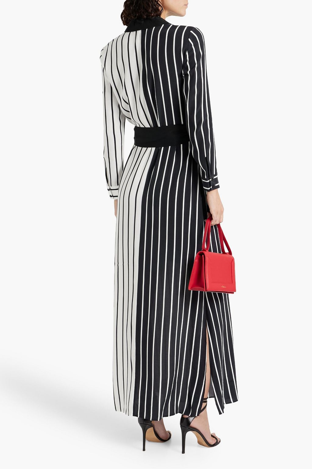 ALICE + OLIVIA Chassidy Hemdkleid in Maxilänge aus einer Cupro-ECOVERO™-Mischung mit Streifen