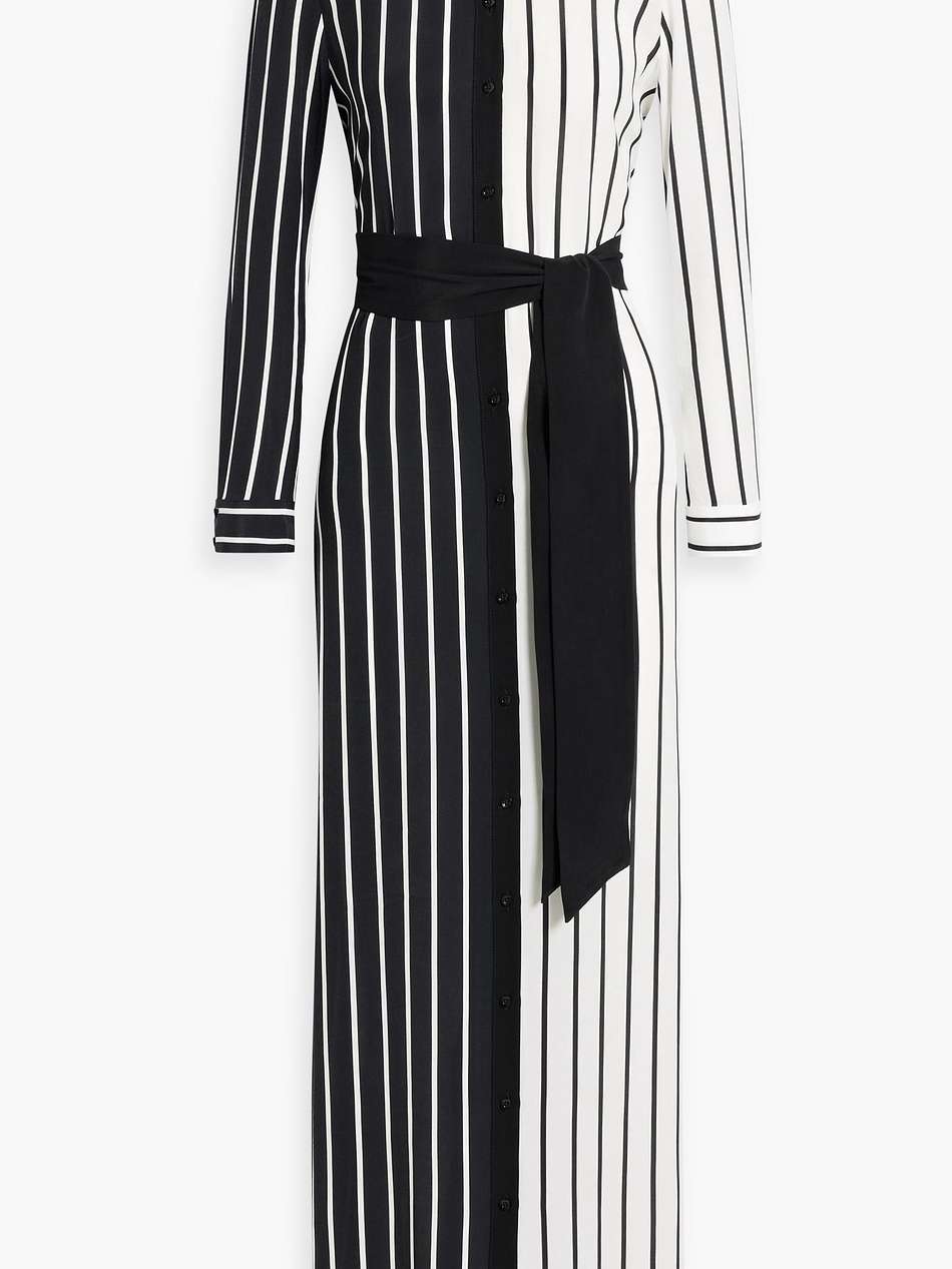 chassidy striped cupro and ecovero™-blend maxi shirt dress