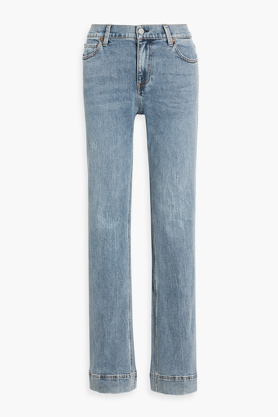 Alice And Olivia Sadie High-rise Straight-leg Jeans In Light Denim