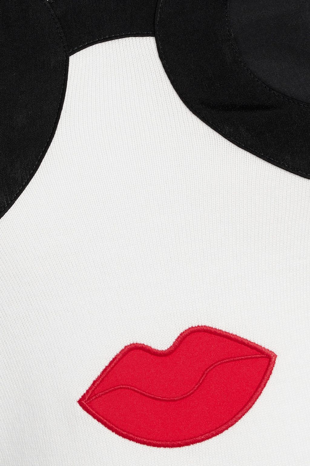 ALICE + OLIVIA Linden appliquéd wool-blend polo sweater