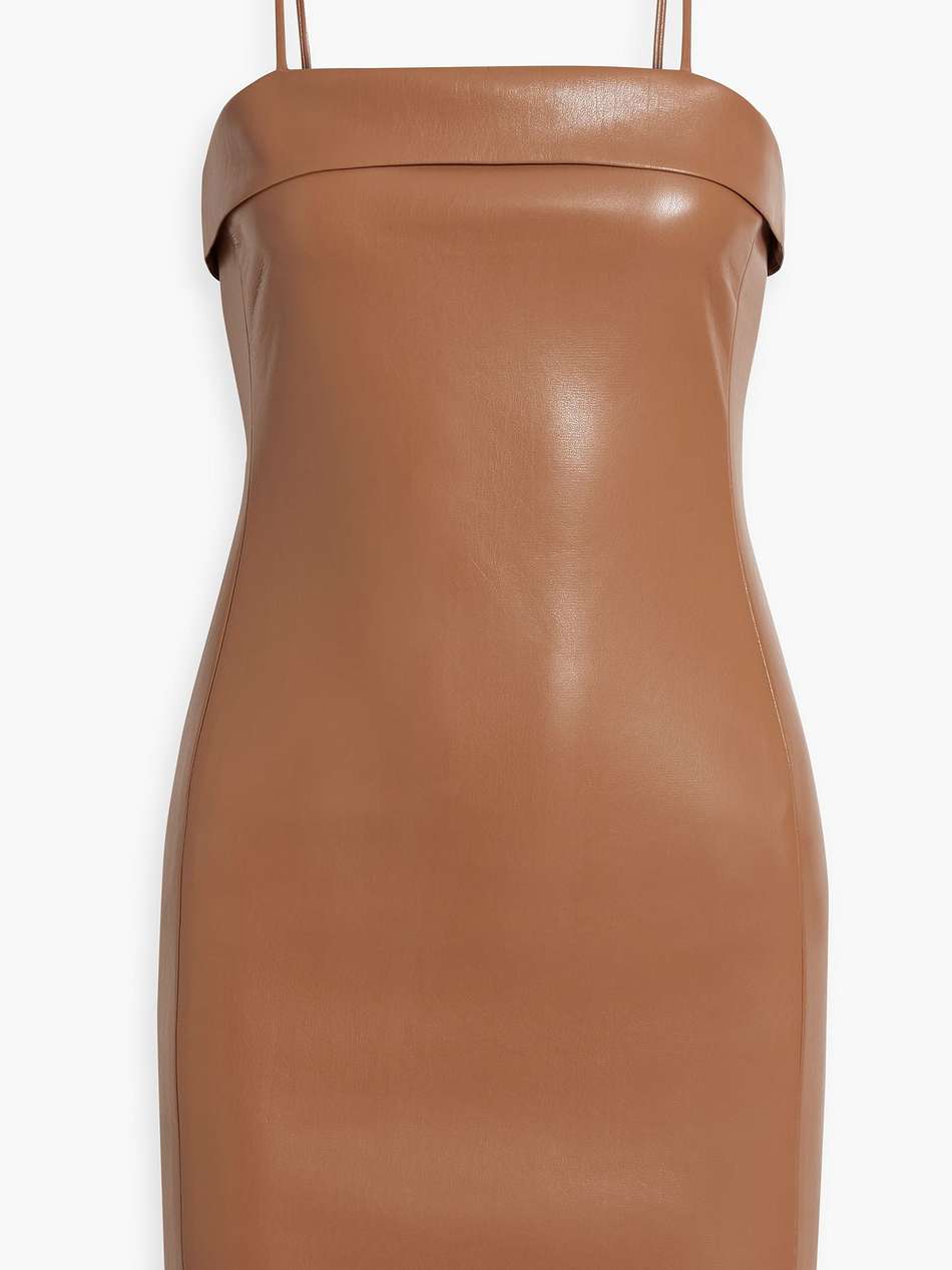 kelly faux leather mini dress