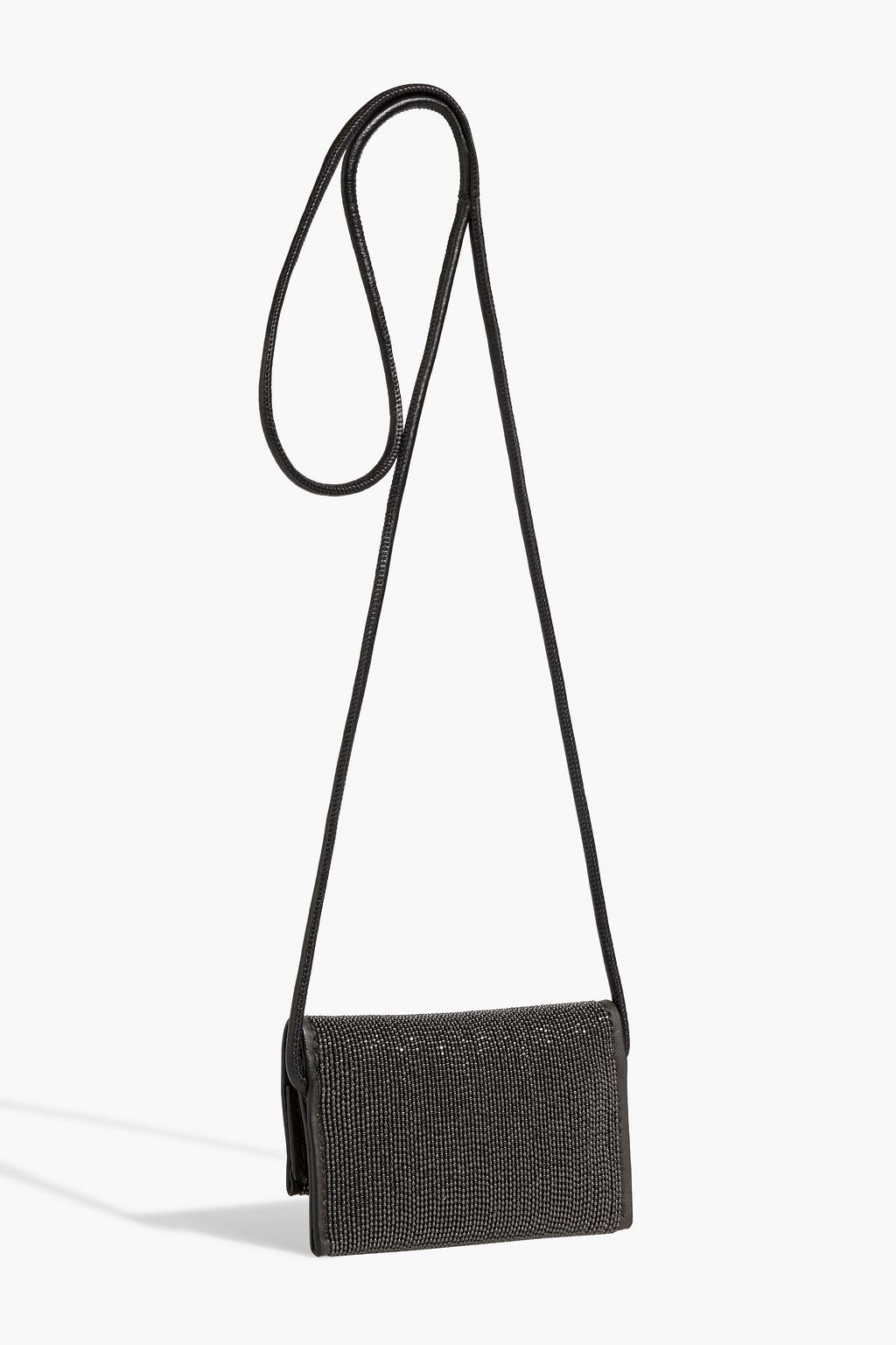 BRUNELLO CUCINELLI Beaded leather shoulder bag