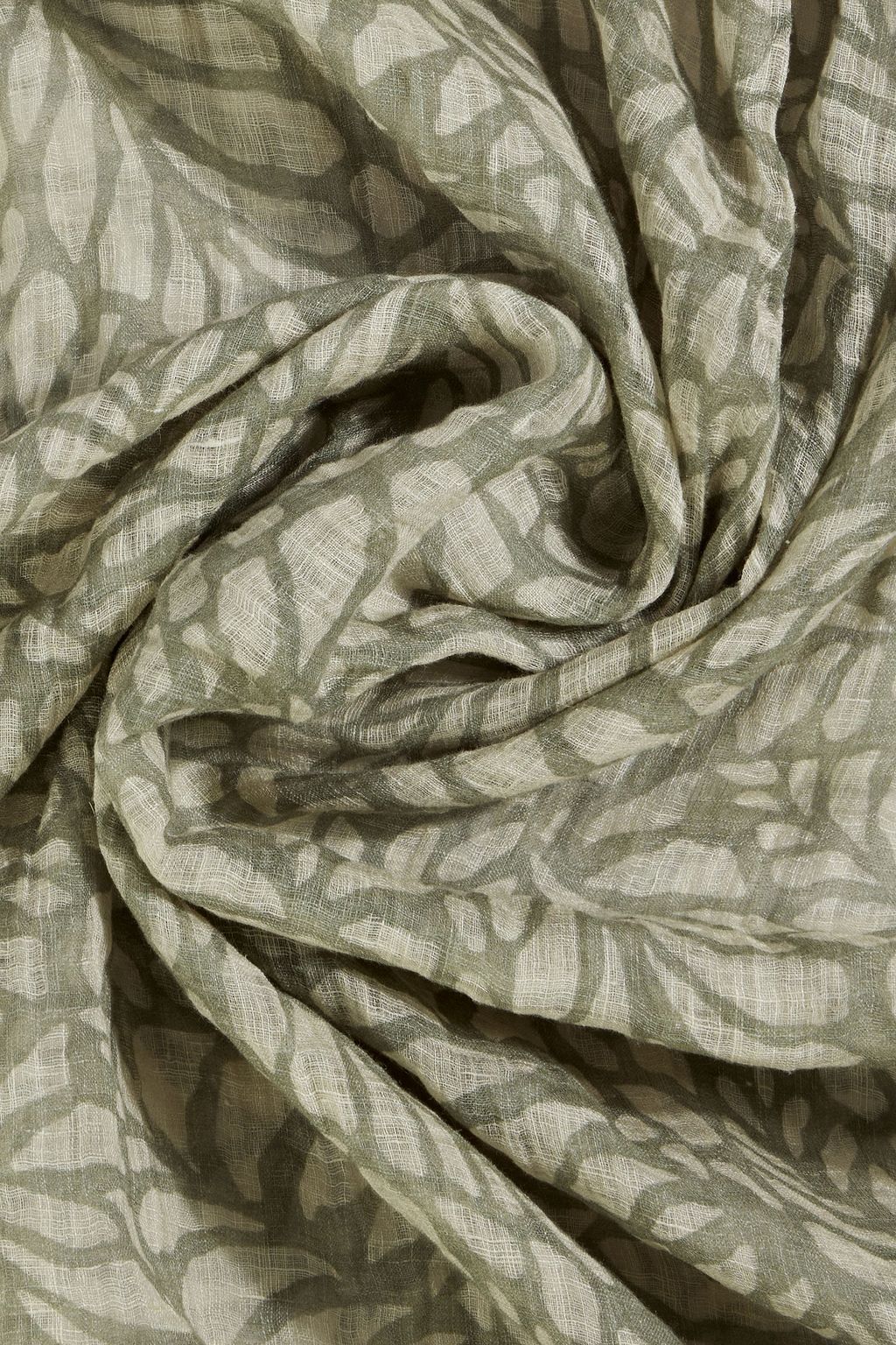BRUNELLO CUCINELLI Printed linen-gauze scarf