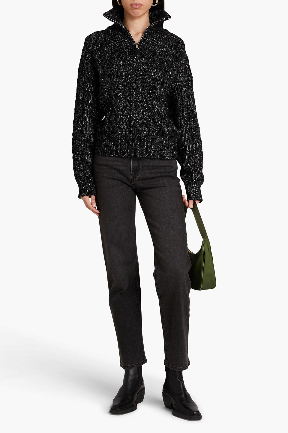 FRAME LE JANE CROPPED HIGH-RISE STRAIGHT-LEG JEANS 