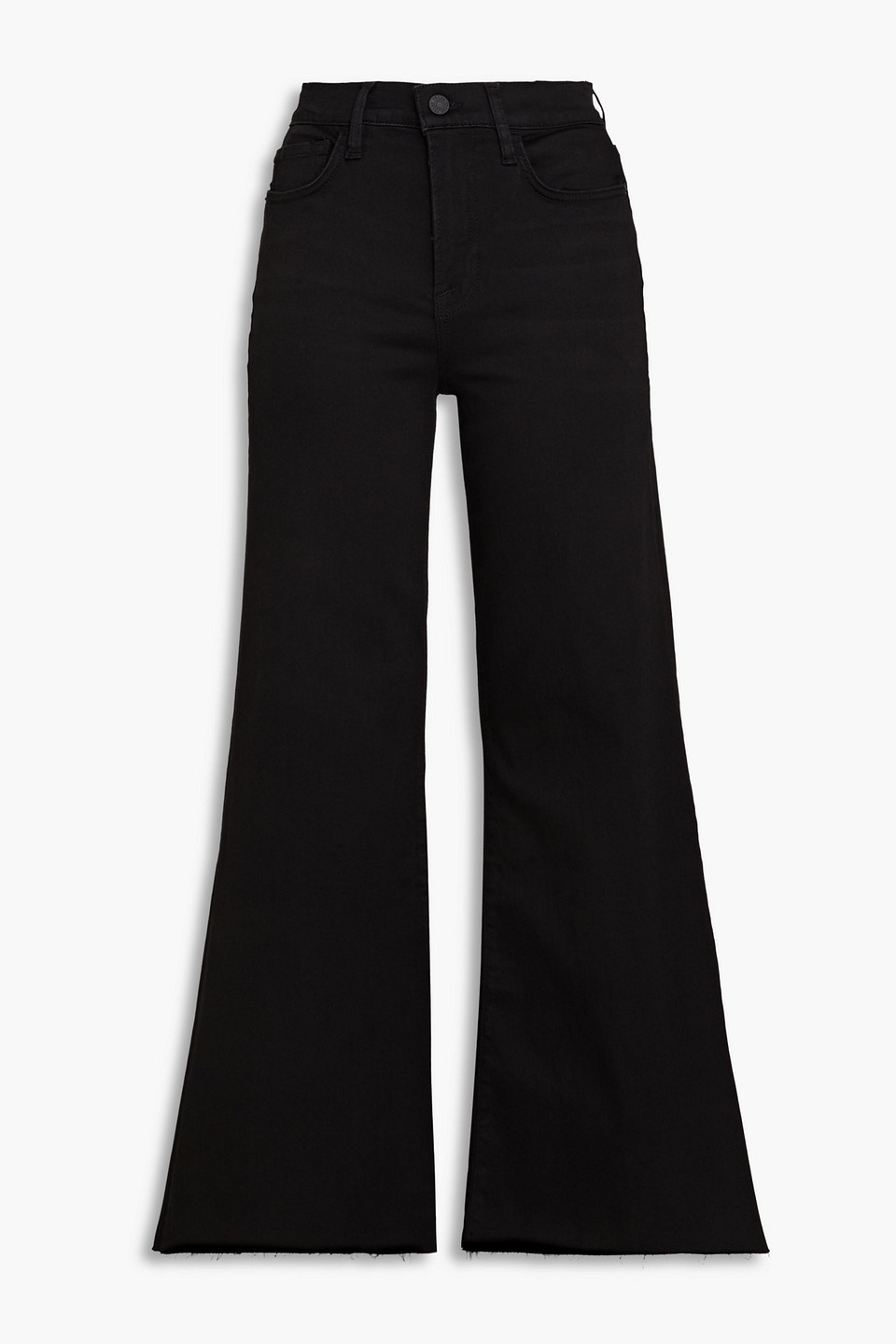 Frame Le Palazzo Crop High-rise Wide-leg Jeans In Black