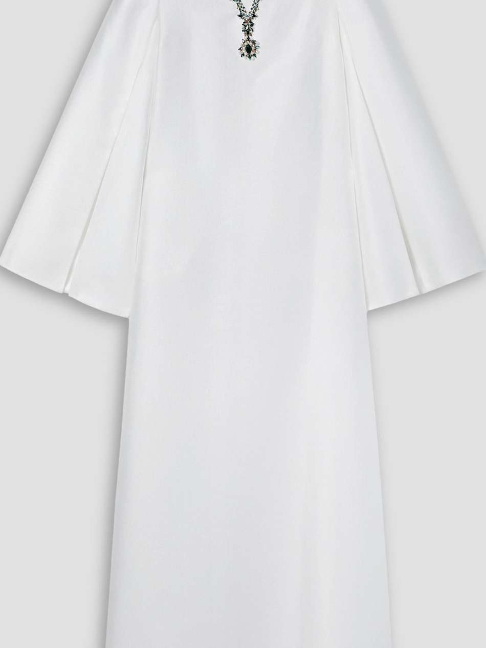 crystal-embellished mikado-piqué gown