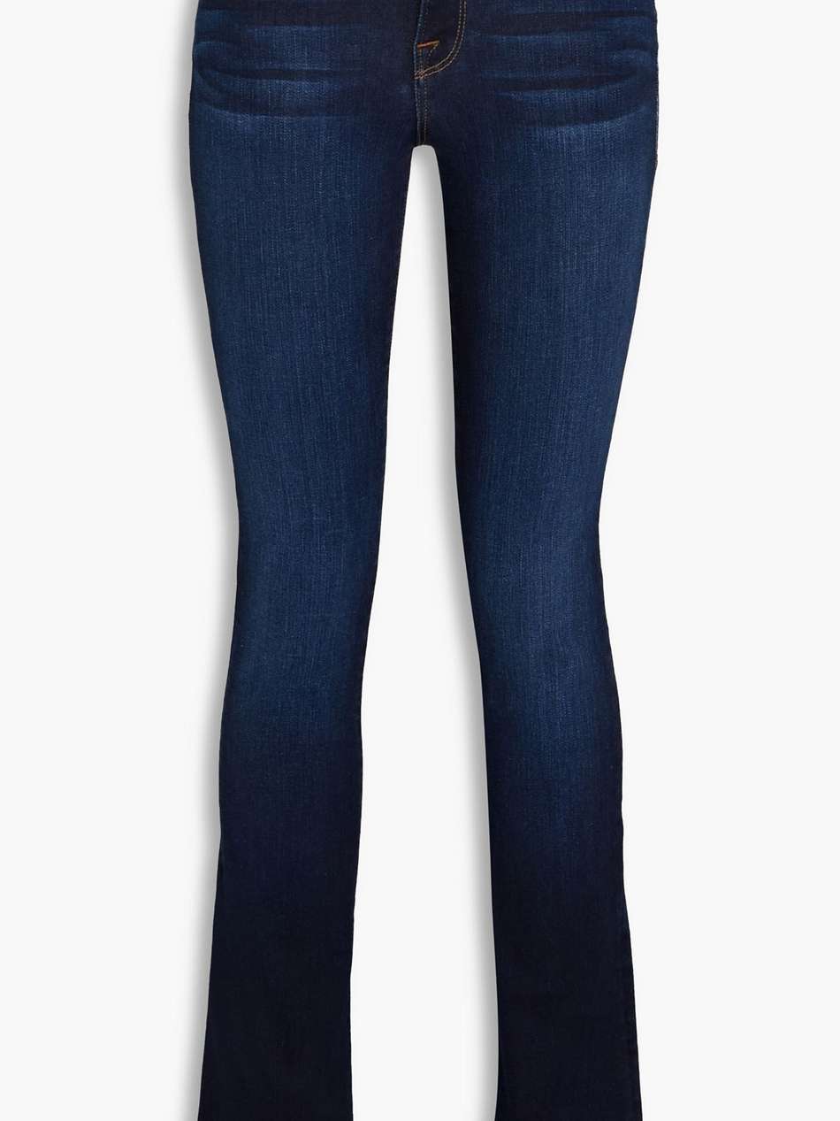 le mini boot faded mid-rise bootcut jeans