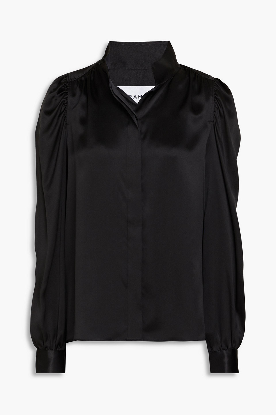 Frame Gillian Silk-satin Shirt In Black