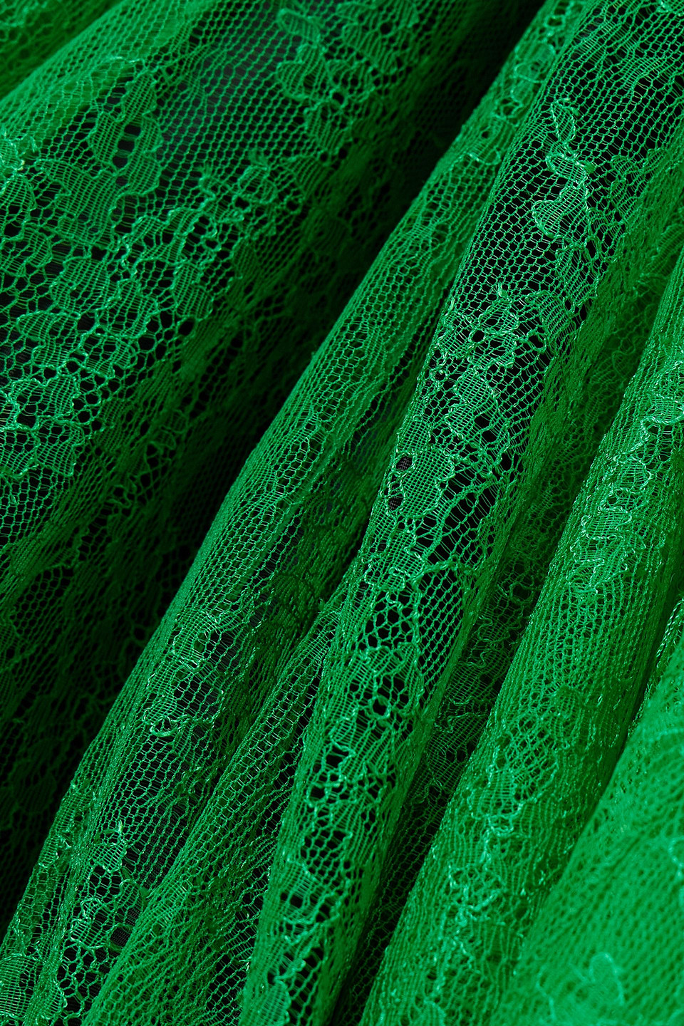 Nina Ricci Lace And Bow-detailed Taffeta Gown In Green