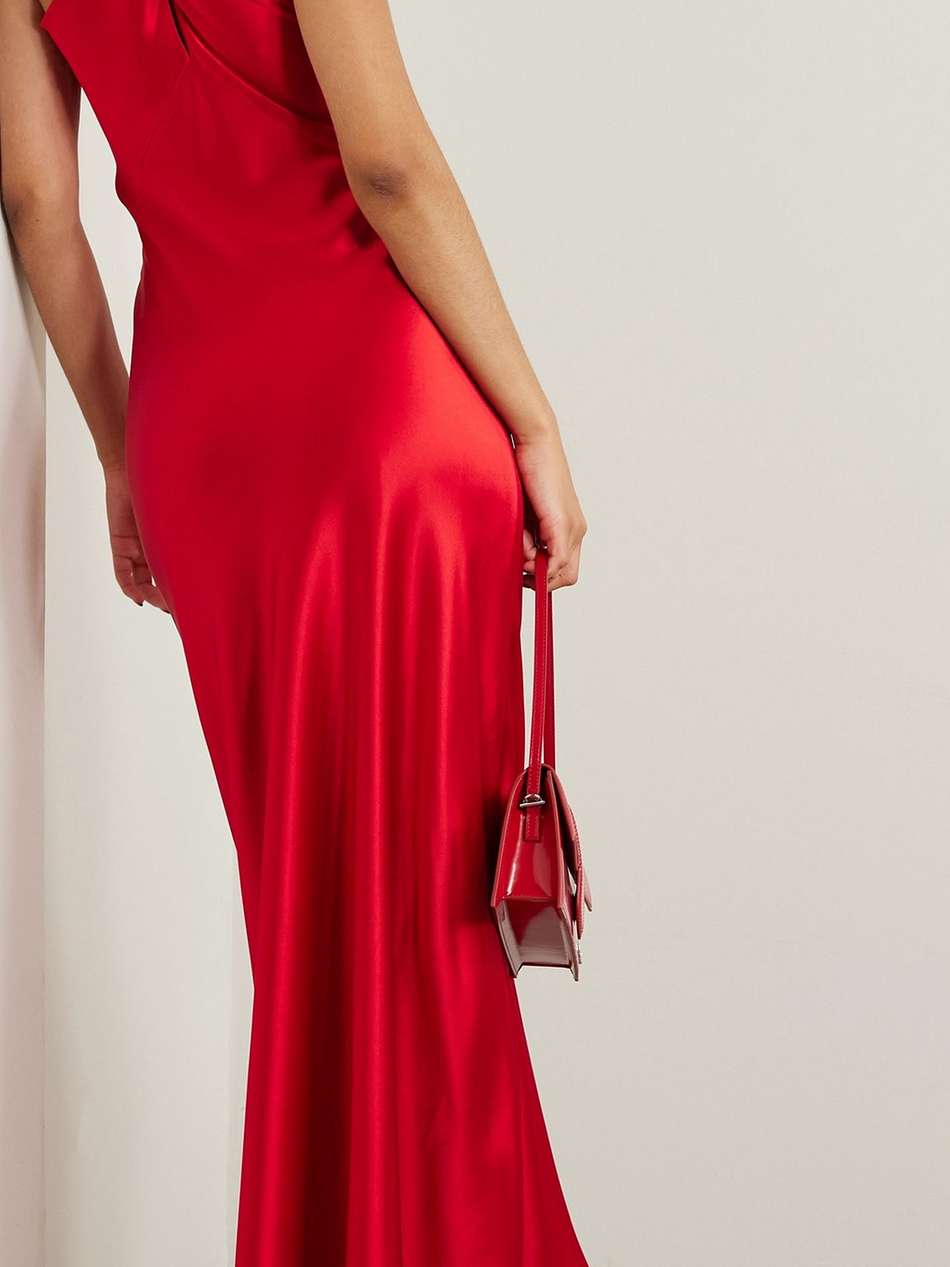evelyn cutout satin halterneck maxi dress