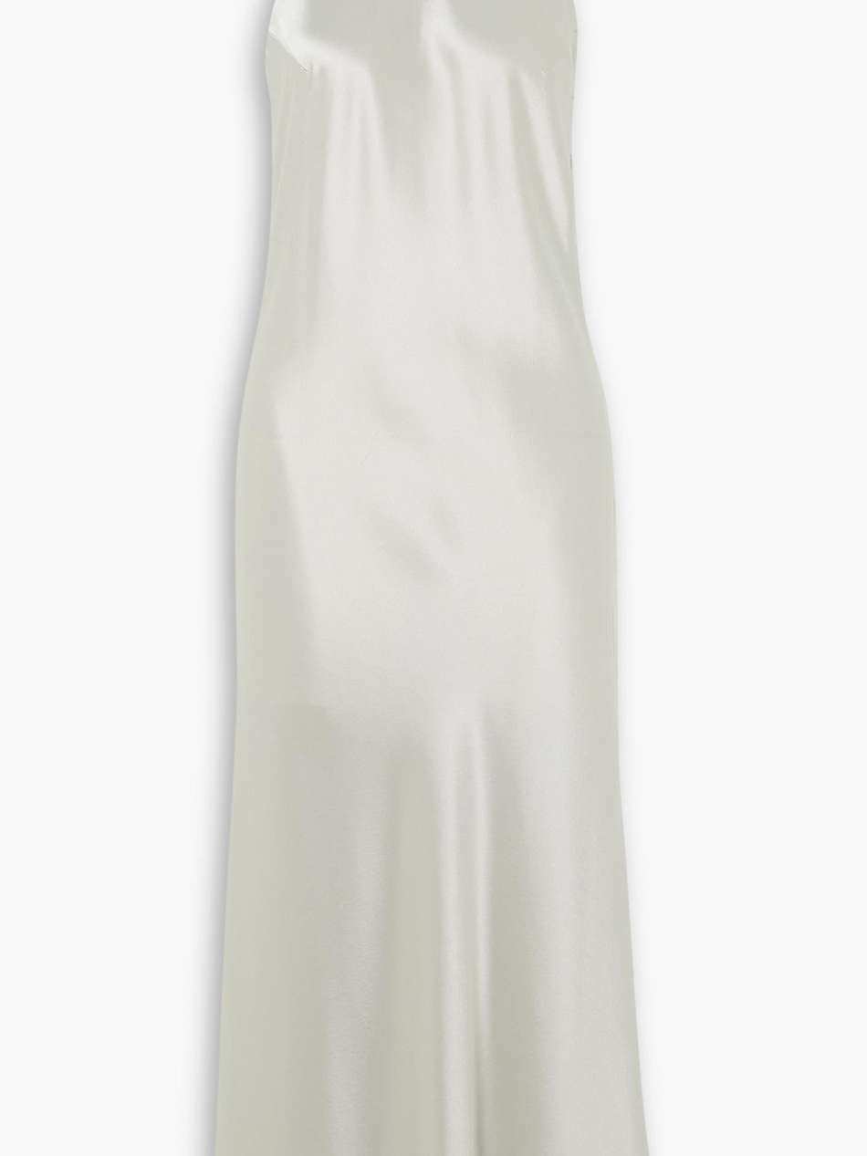 sienna satin halterneck midi dress