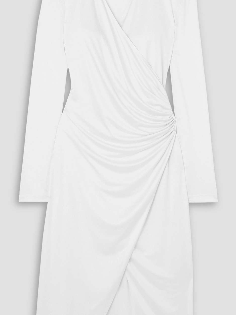 silk-jersey wrap midi dress