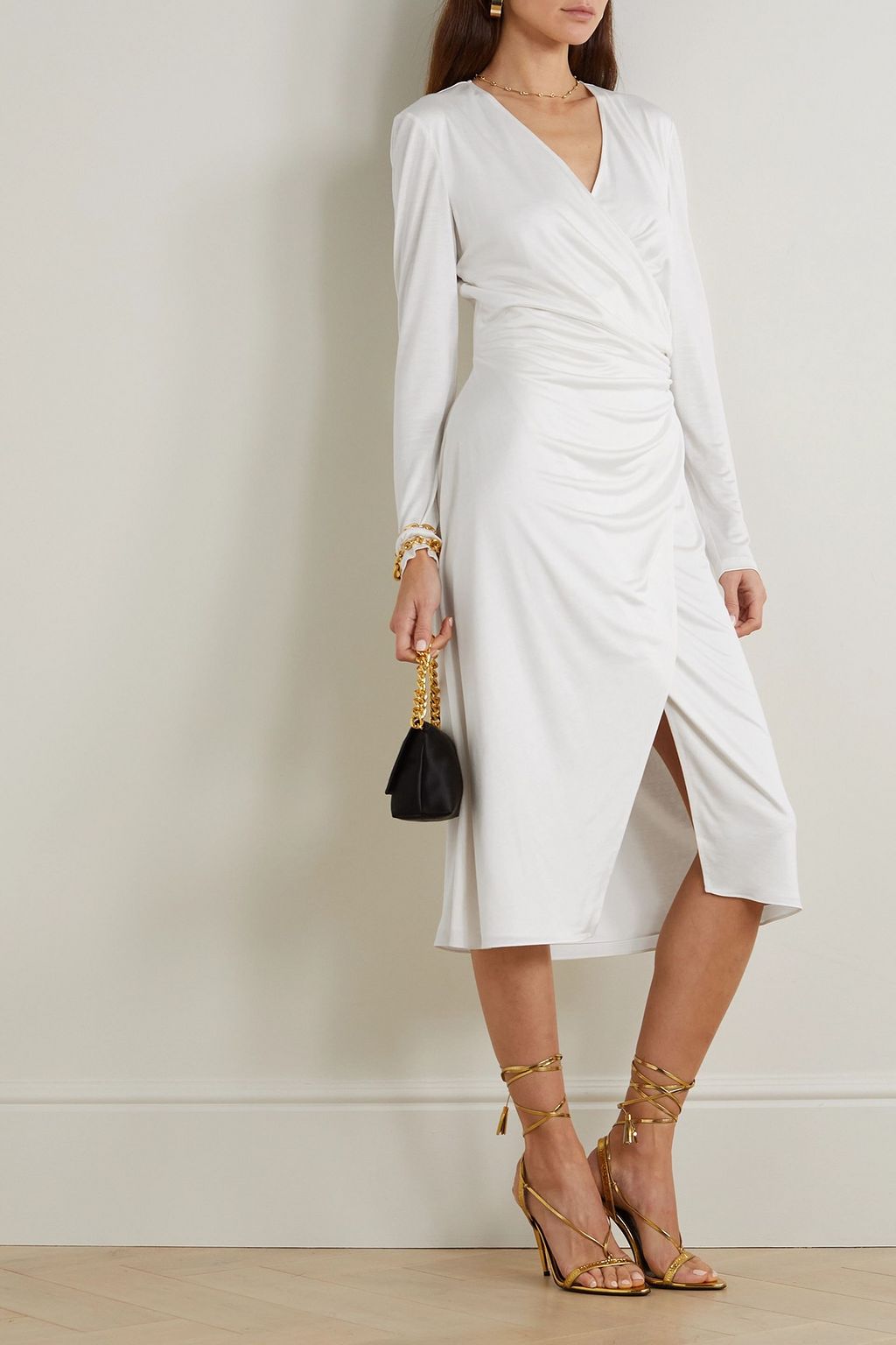 TOM FORD Silk-jersey wrap midi dress
