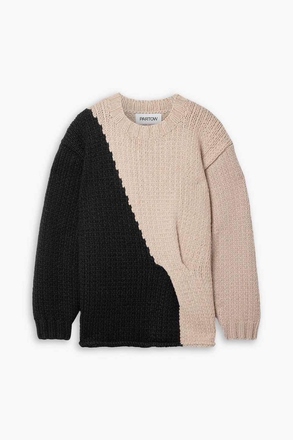 Partow Mia Two-tone Cashmere Sweater In Sand