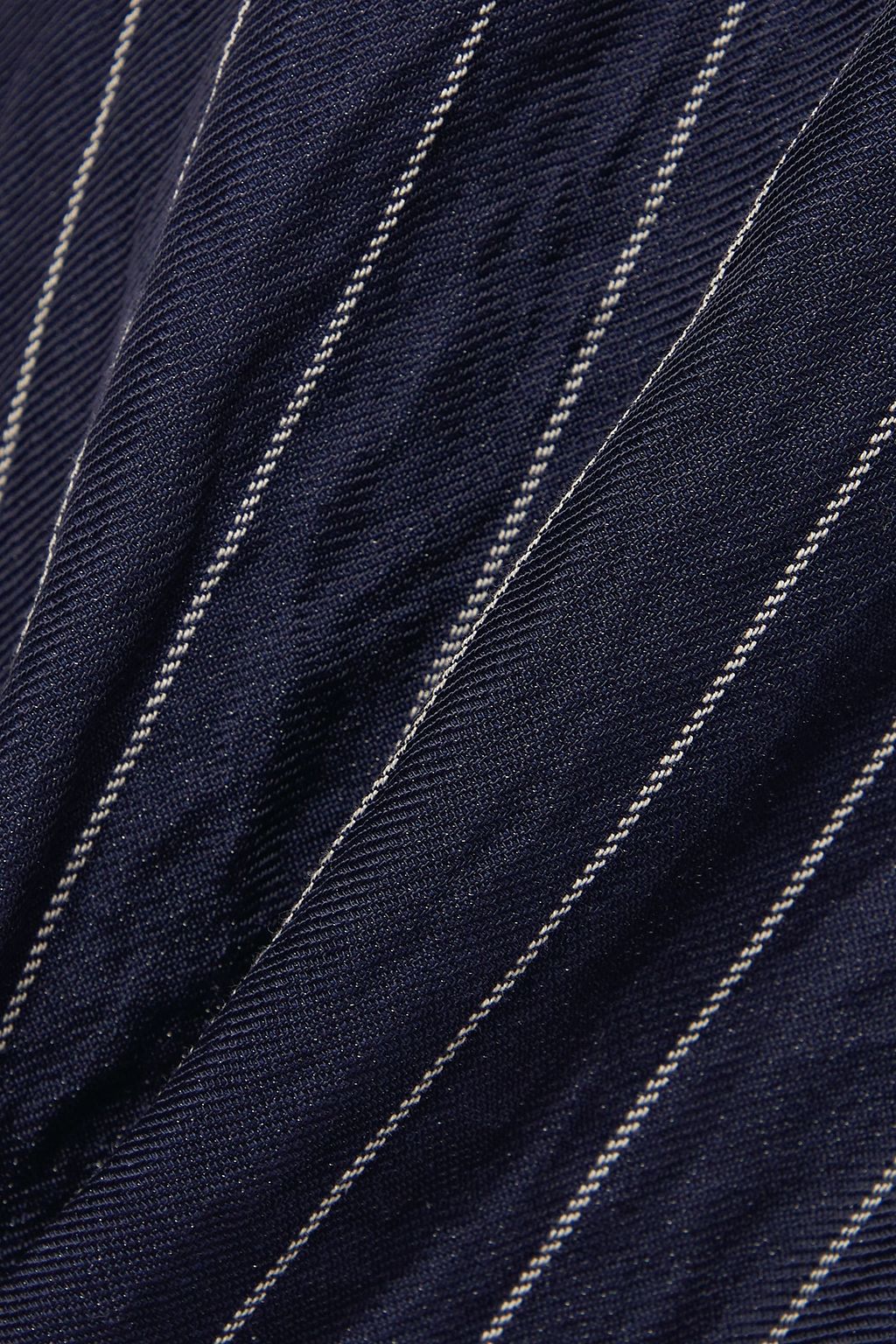 LAFAYETTE 148 بنطال Sullivan بأرجل مستقيمة من التويل المقلّم بلمعة معدنية