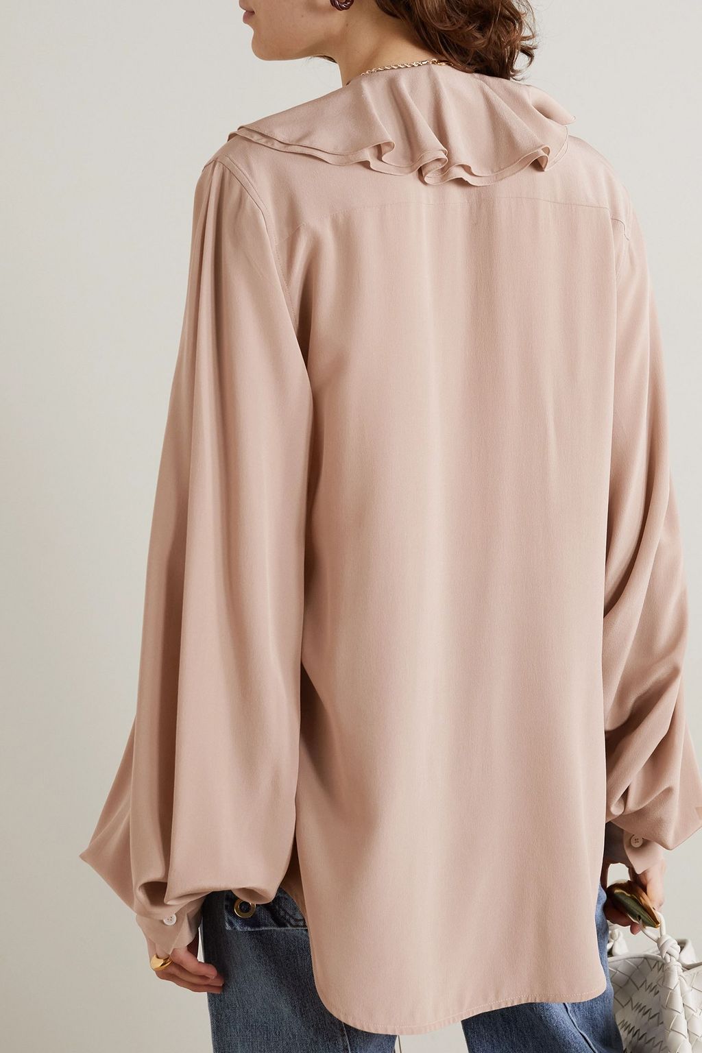 VICTORIA BECKHAM Ruffled silk crepe de chine blouse