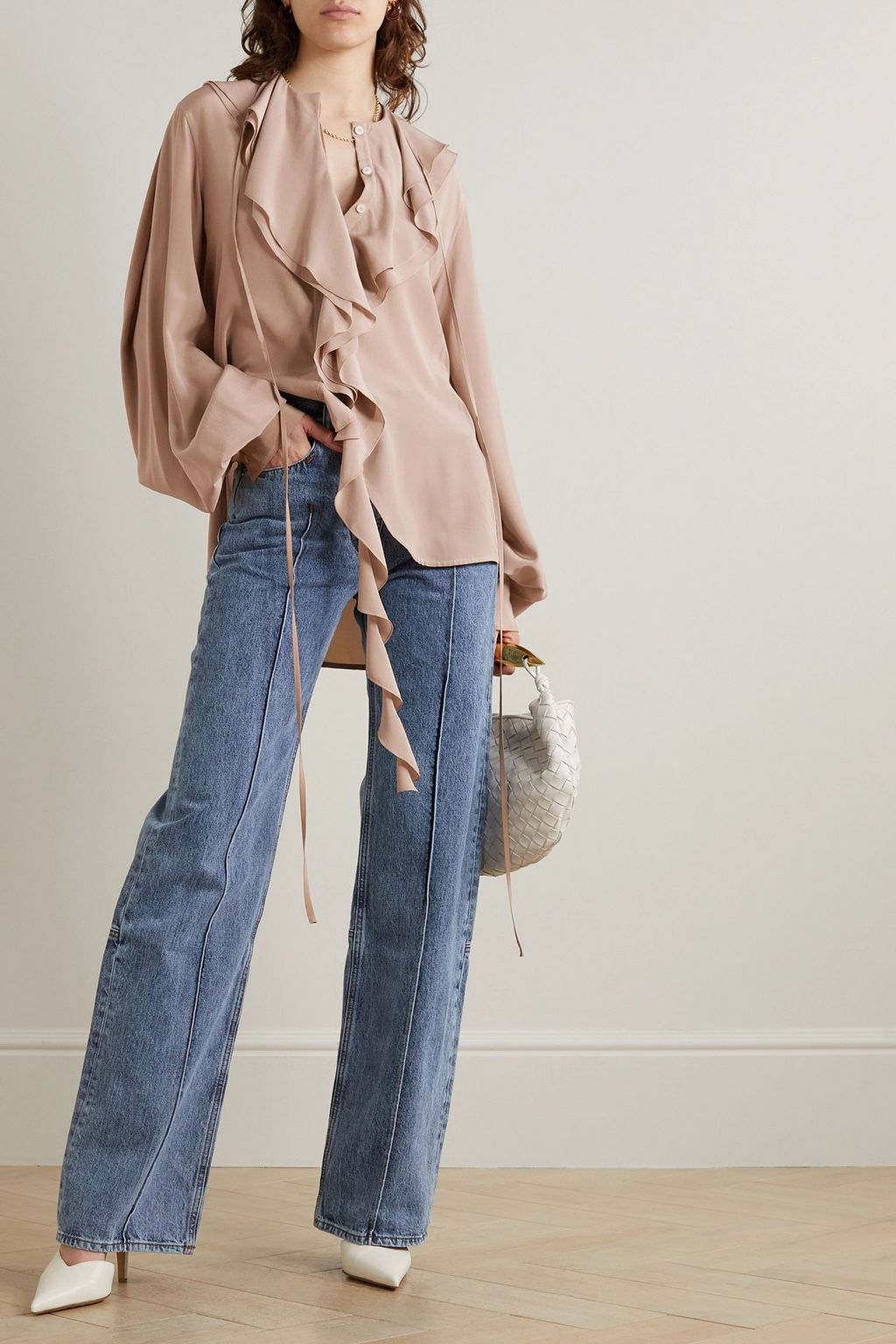 VICTORIA BECKHAM Ruffled silk crepe de chine blouse