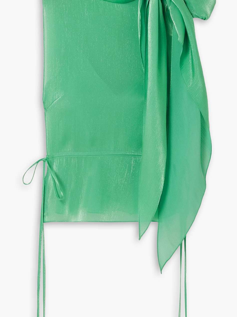 tabard bow-detailed metallic crepon blouse