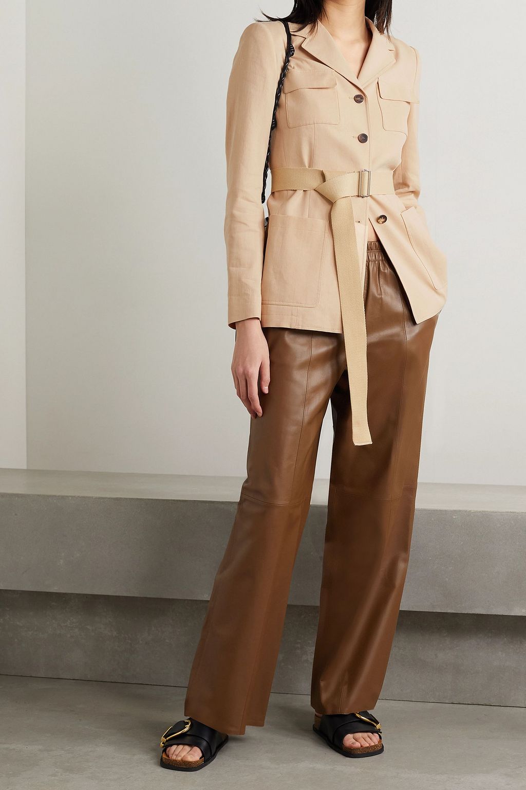 LAFAYETTE 148 Knox Jacke aus Twill aus einer Abaka-Baumwollmischung mit Gürtel