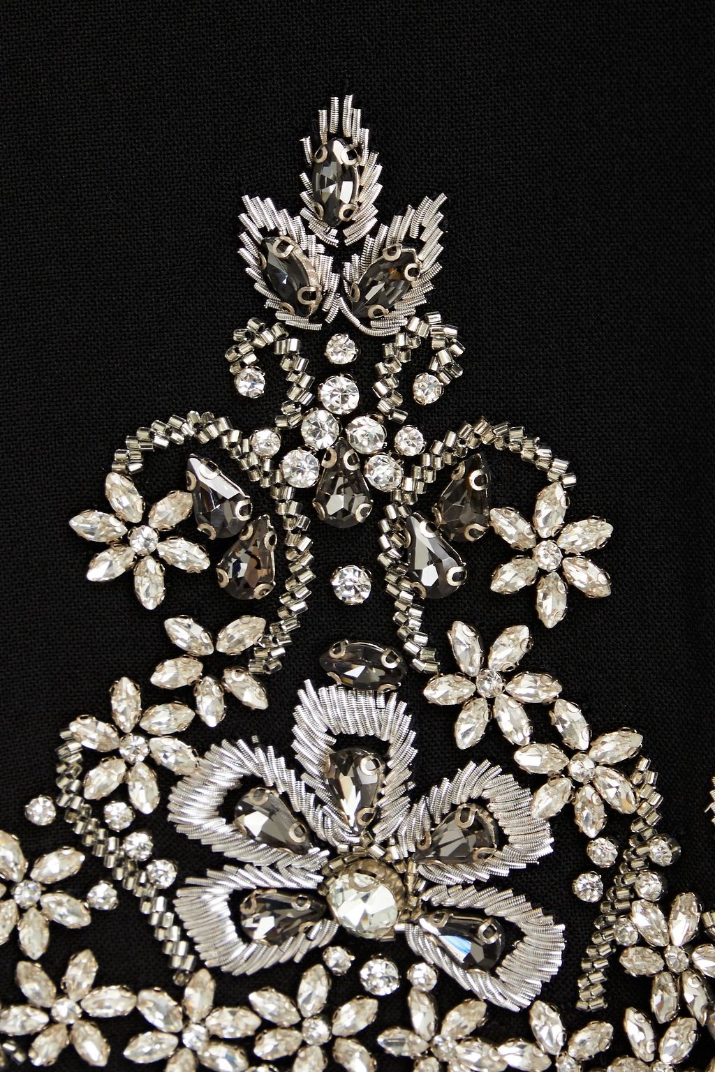 OSCAR DE LA RENTA Embellished wool-blend mini dress