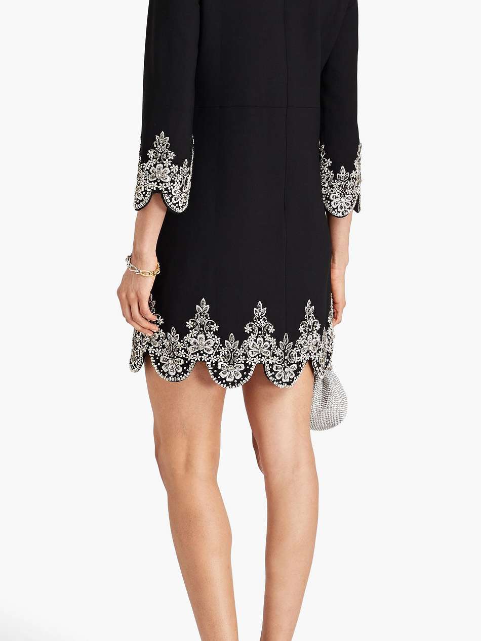 embellished wool-blend mini dress