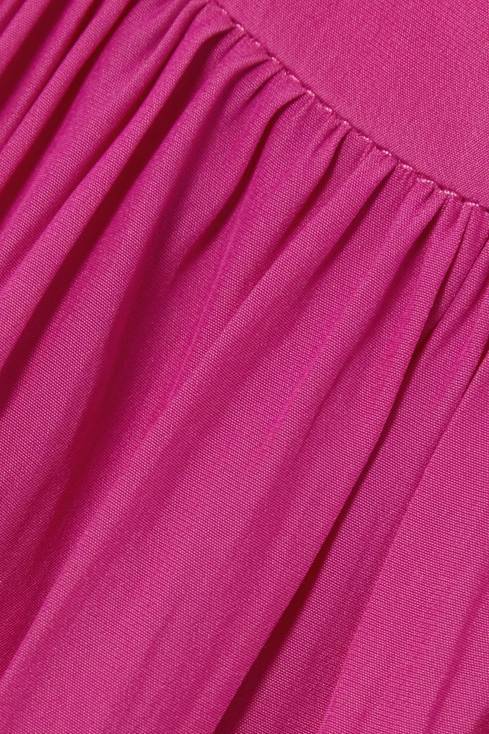 Lanvin Satin Peplum Halterneck Top In Fuchsia