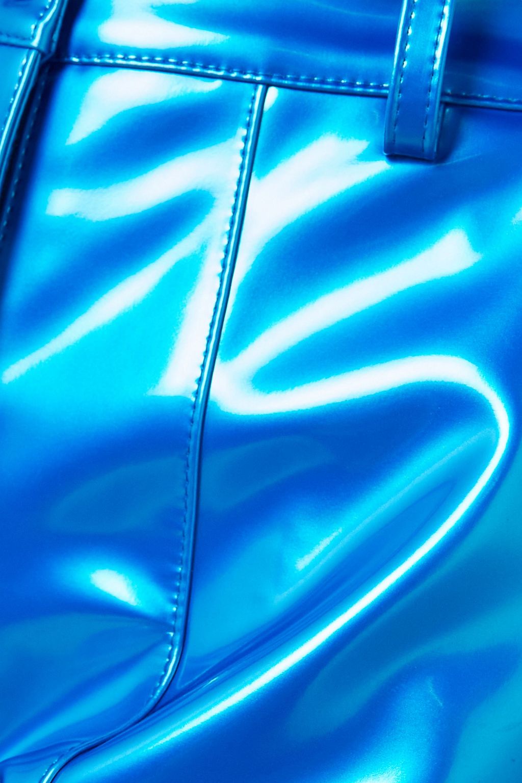 LAQUAN SMITH Metallic latex slim-leg pants