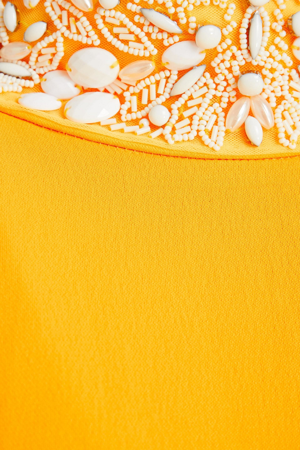 Badgley Mischka Embellished Crepe Gown In Yellow