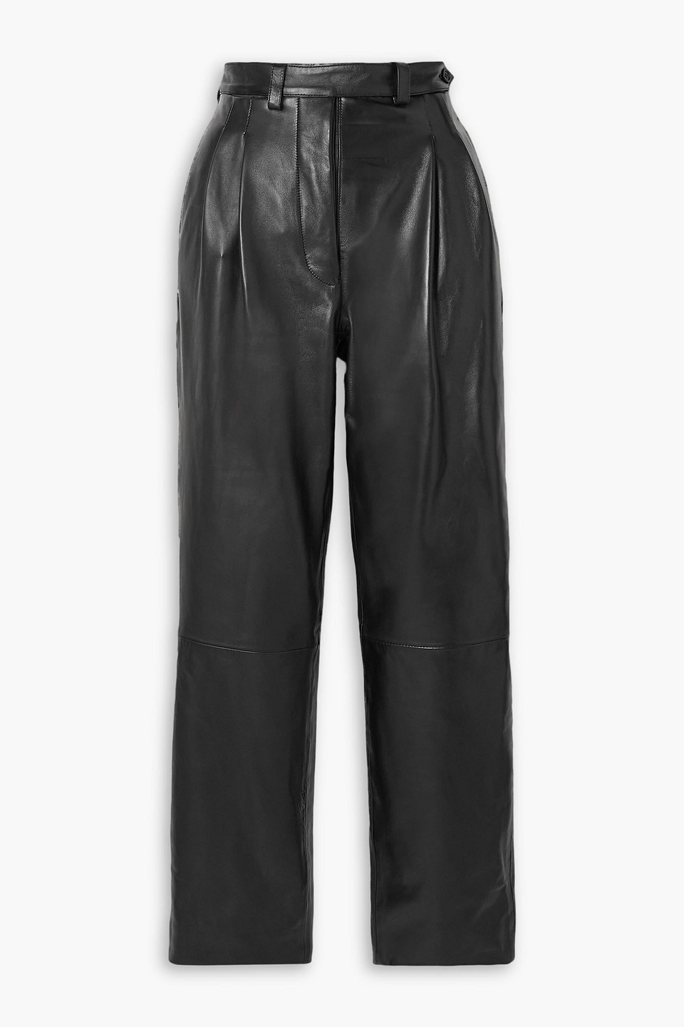 Cornelia leather straight-leg pants