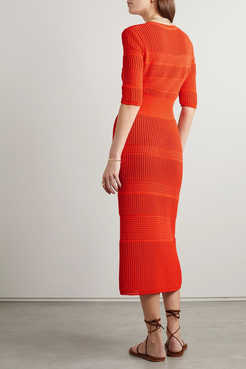 JASON WU Crocheted cotton-blend midi dress