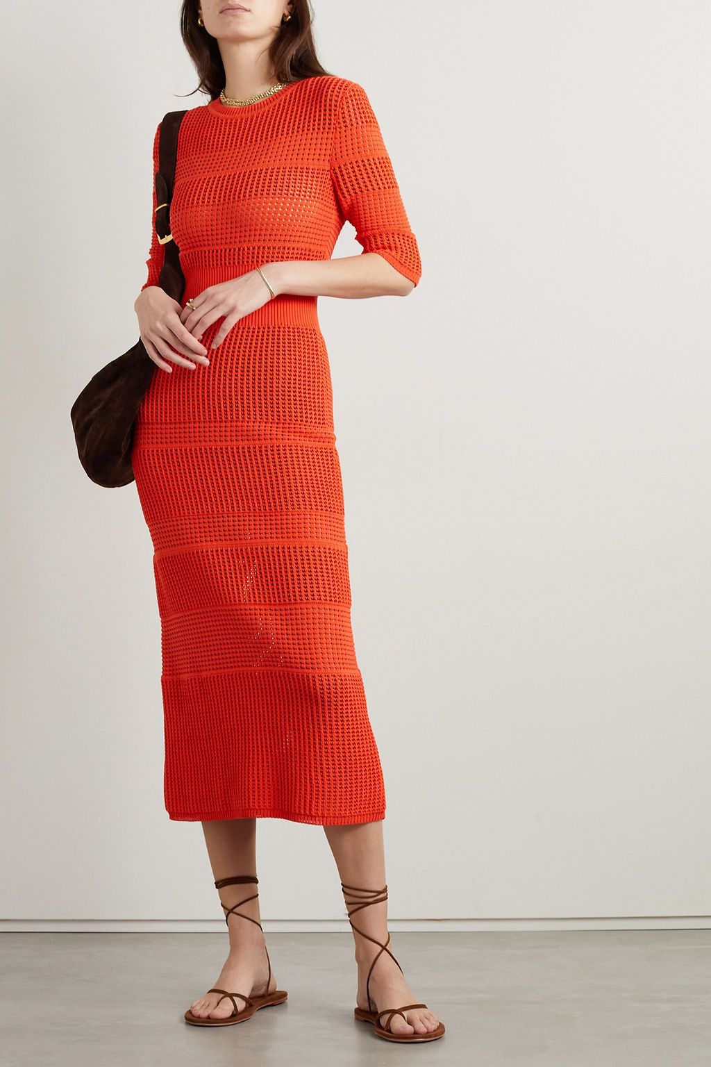 JASON WU Crocheted cotton-blend midi dress