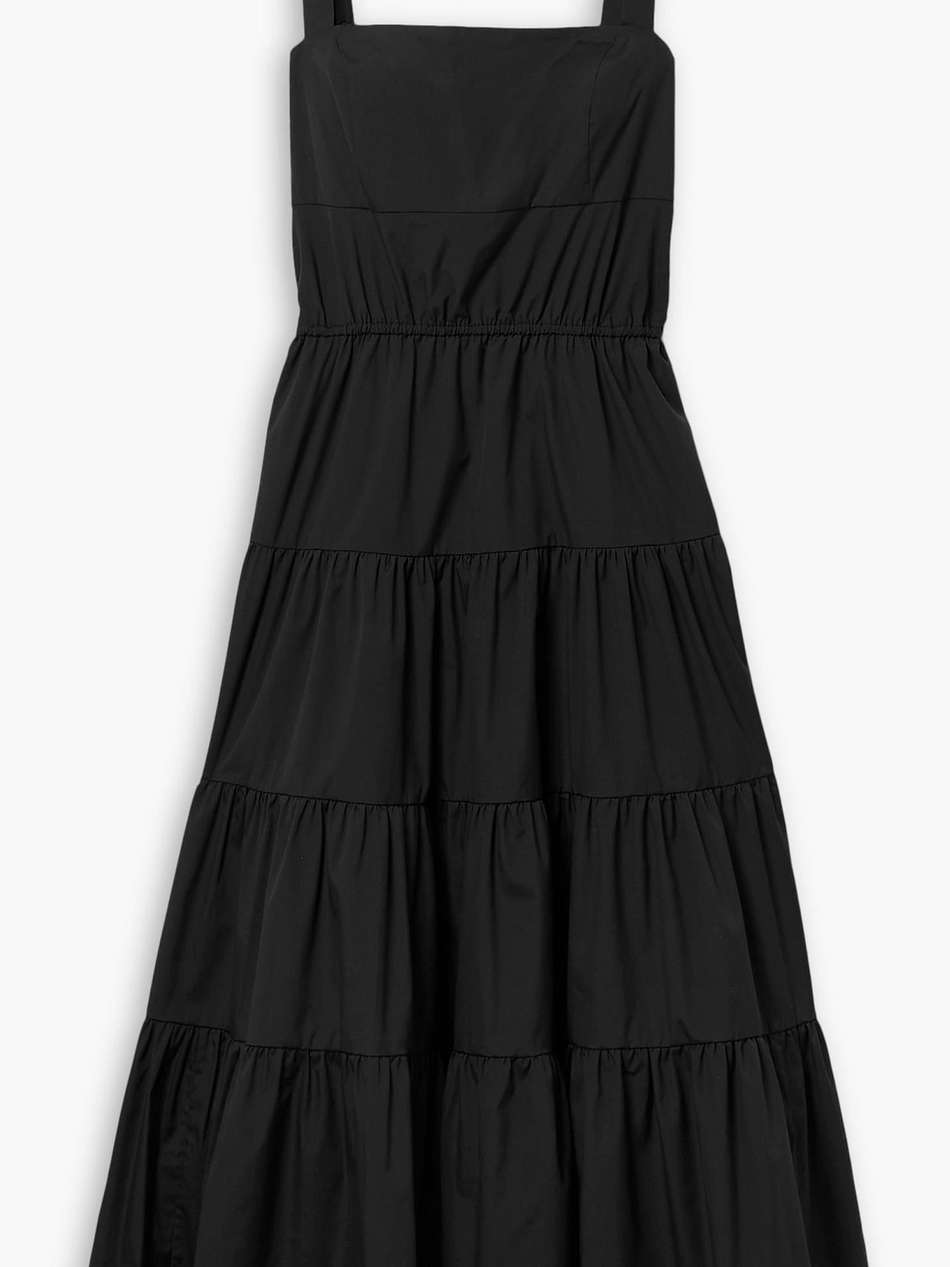 ruffled tiered cotton-blend midi dress