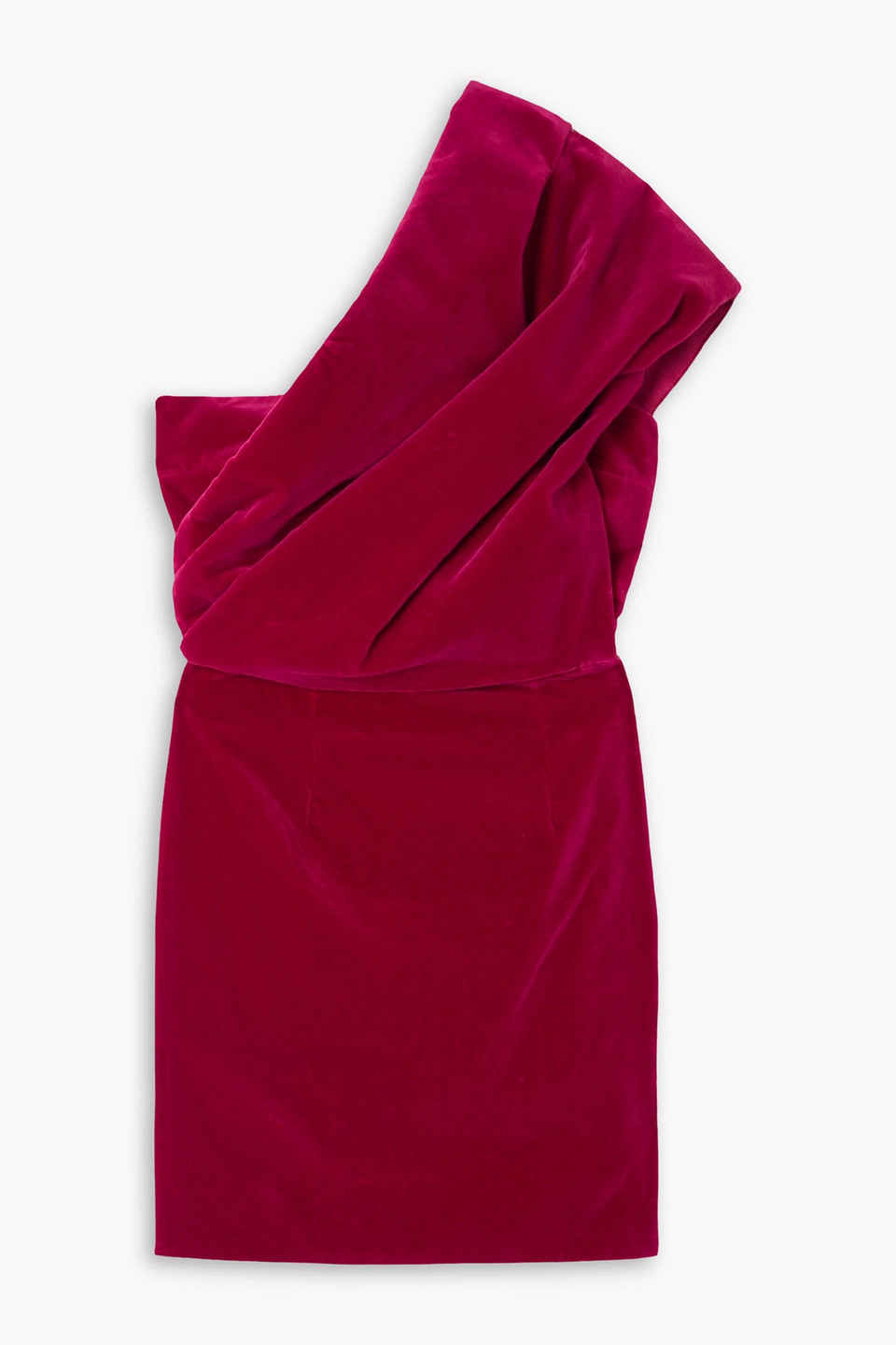 tom ford - one-shoulder gathered velvet mini dress - pink - it 34