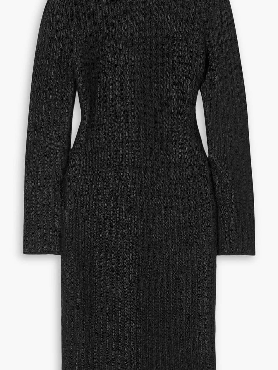 ribbed cotton-blend midi dress