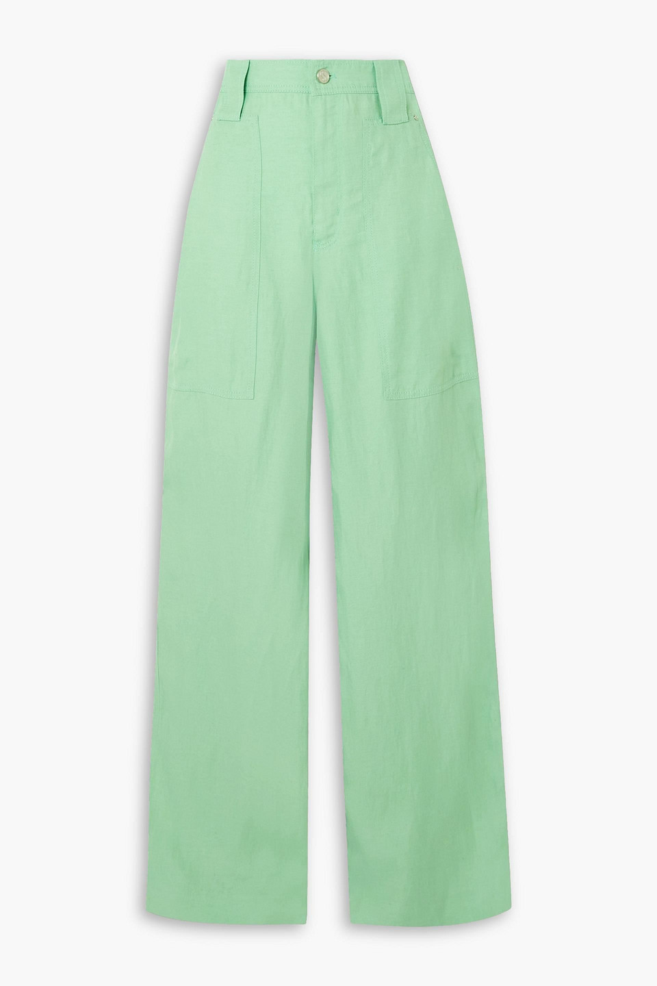 Stella Mccartney Wide-leg Fluid Twill Trousers In Mint