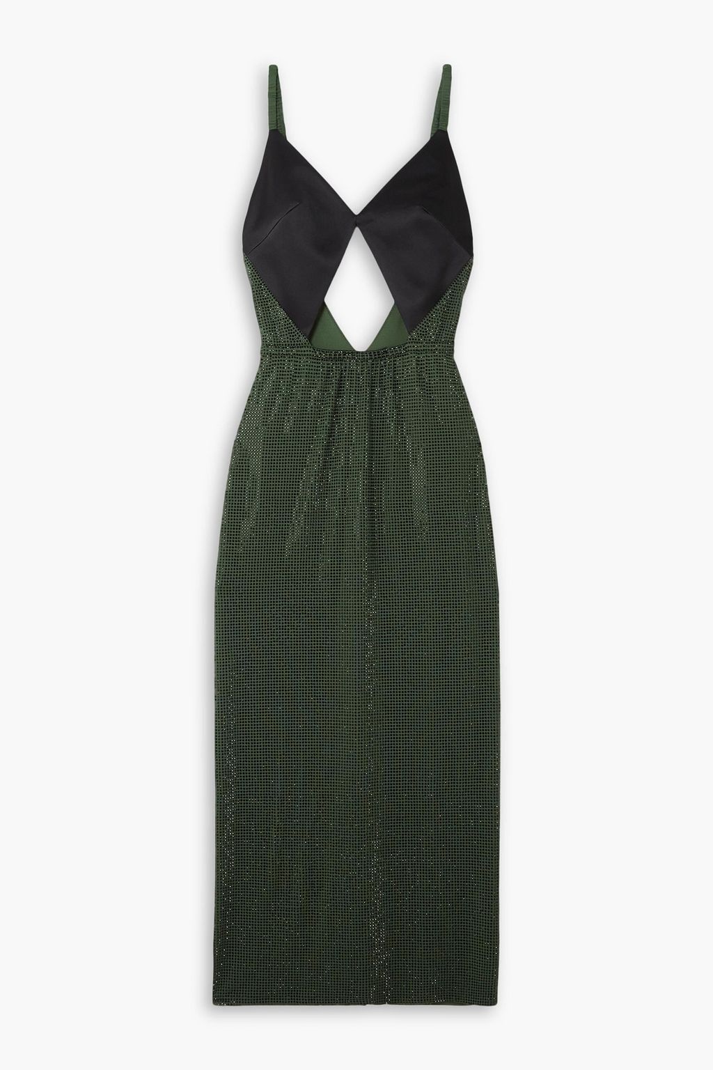 CHRISTOPHER KANE The Bombshell cutout crystal embellished stretch jersey and satin midi dress THE OUTNET