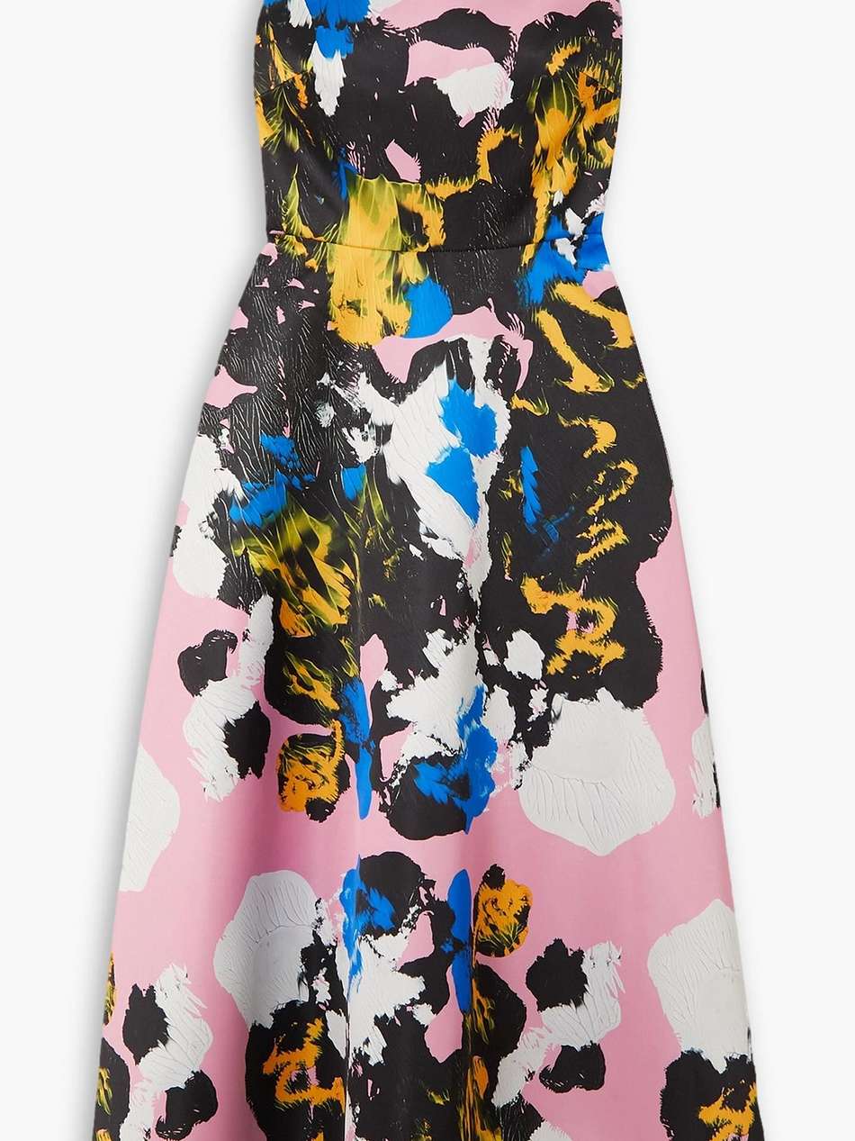 mindscape printed duchesse-satin midi dress